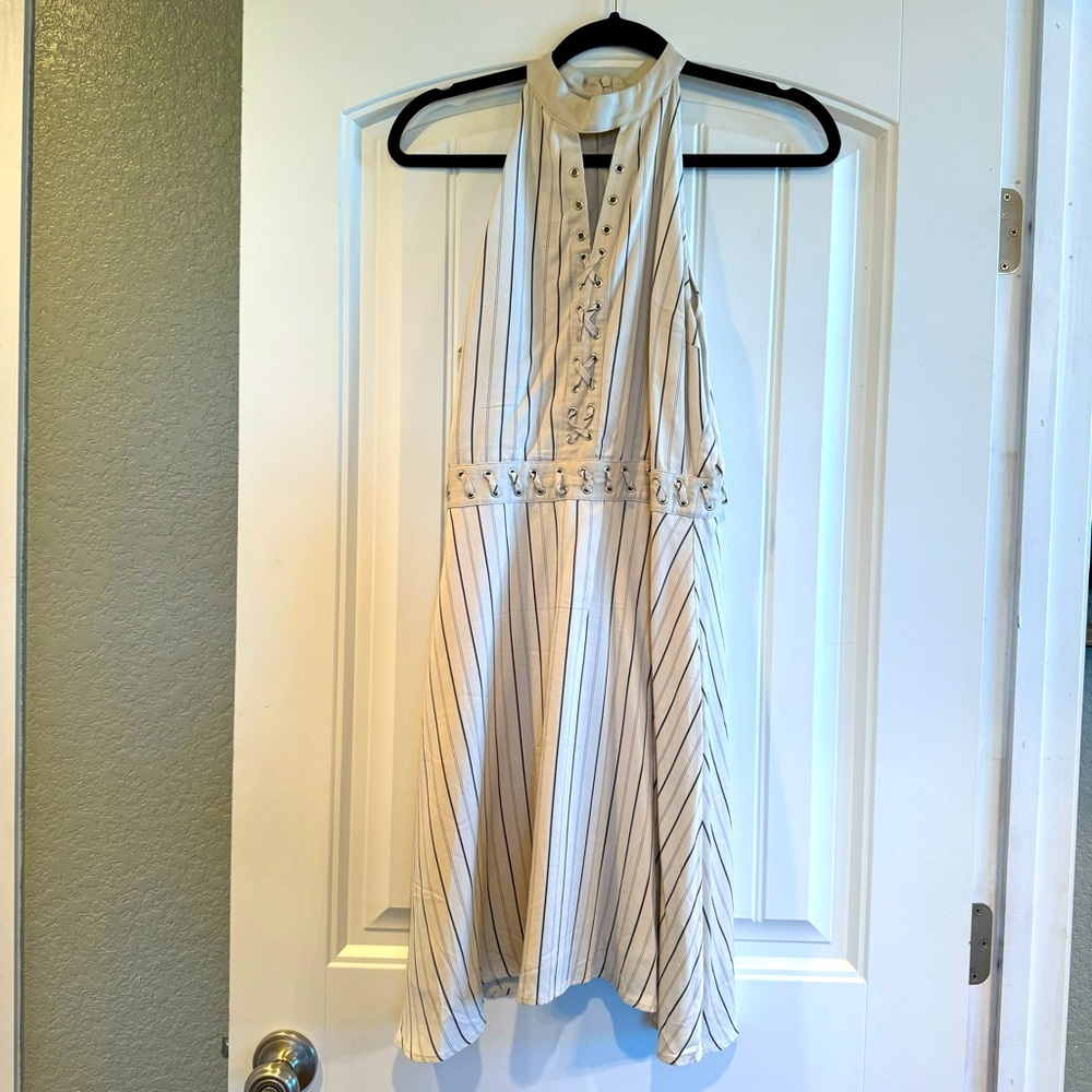 BB DAKOTA black and cream pinstripe dress size 4